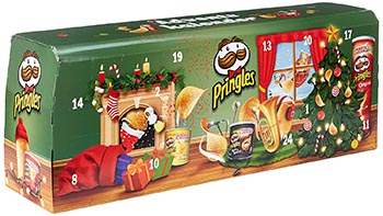 Pringles Chips Adventskalender 2020 - Modell grün / hellblau